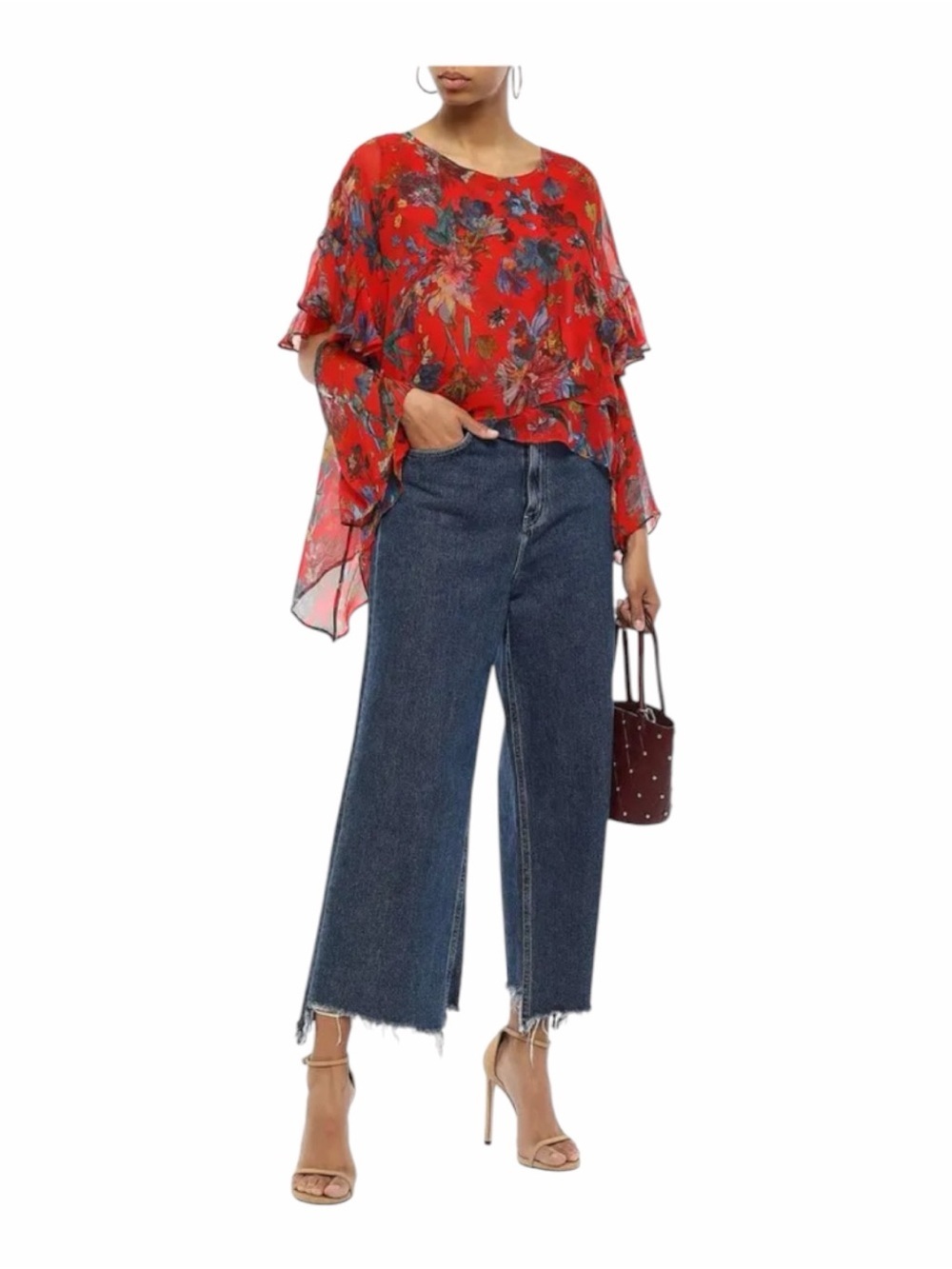 IRO Paris Floral Print Silk Georgette Blouse Size 34